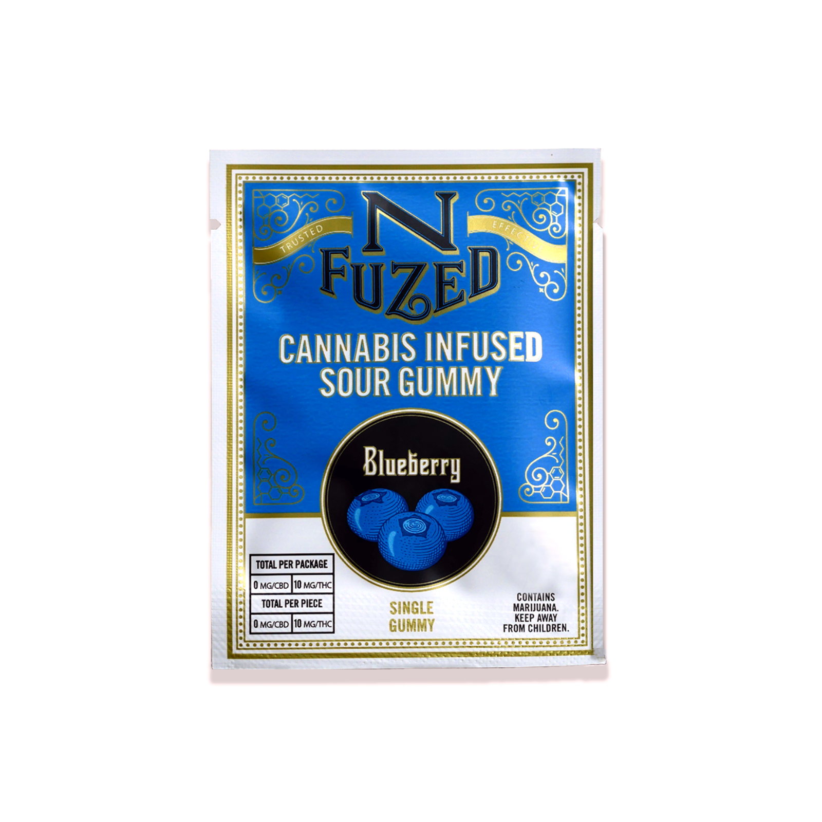 NFuzed Single Sour Blueberry Gummy 10mg Leafly